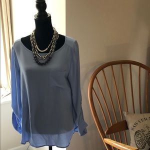 Baby Blue Silky Blouse